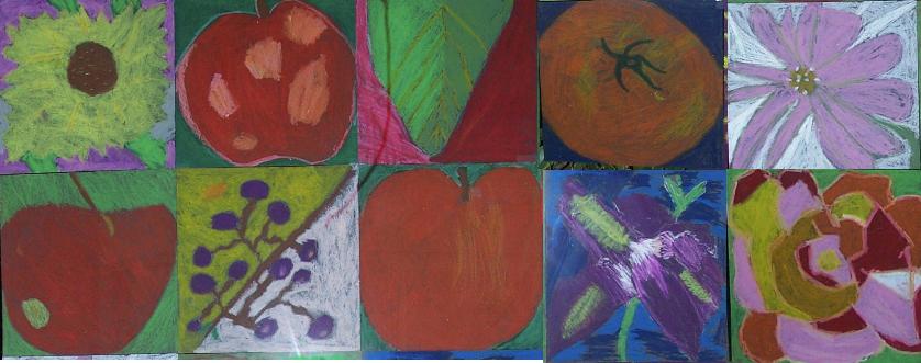 Elementary Pastels Artwork Created by Montessori School Students